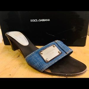 dolce & gabbana  denim sandle heels